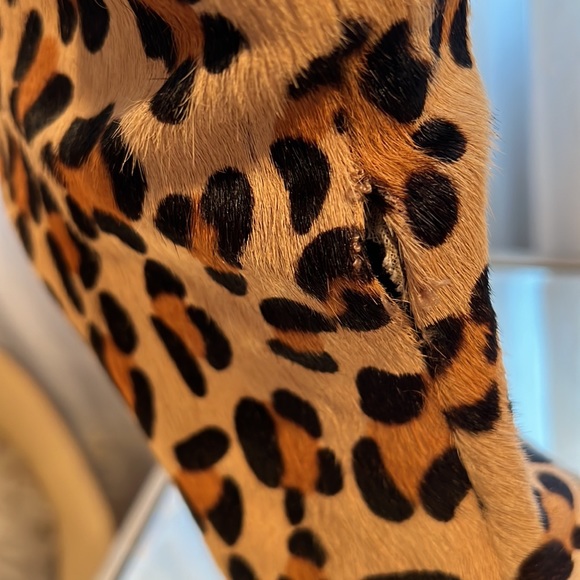 Leopard Print Pony Hair Platform Ankle Boots. Size 8 - Picture 13 of 13